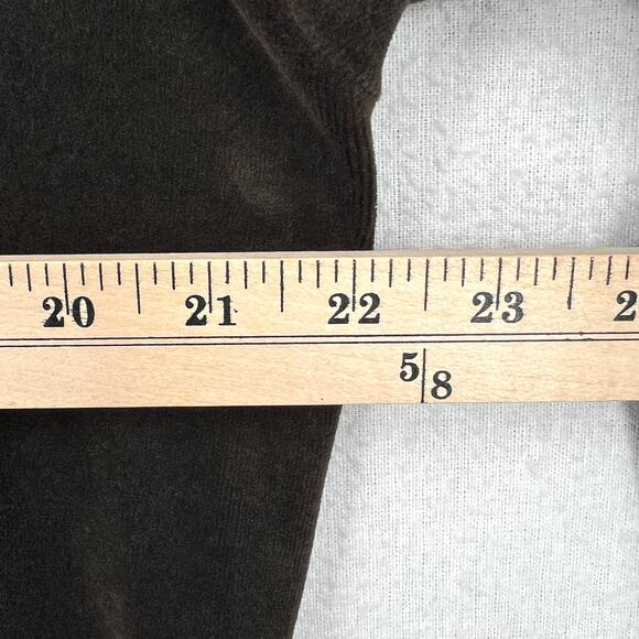 VINCE Cotton Velour Sweatshirt Womens XS Balsamic Dark Brown Crew Neck Relaxed - Picture 13 of 15